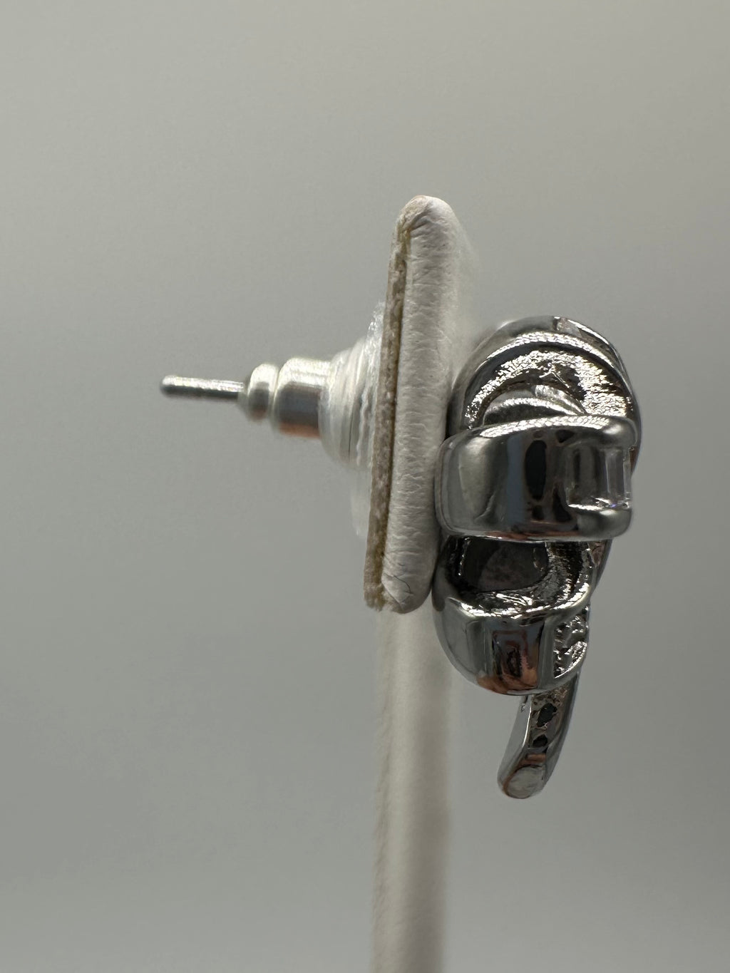 White Gold Plated Zircon Bow earrings