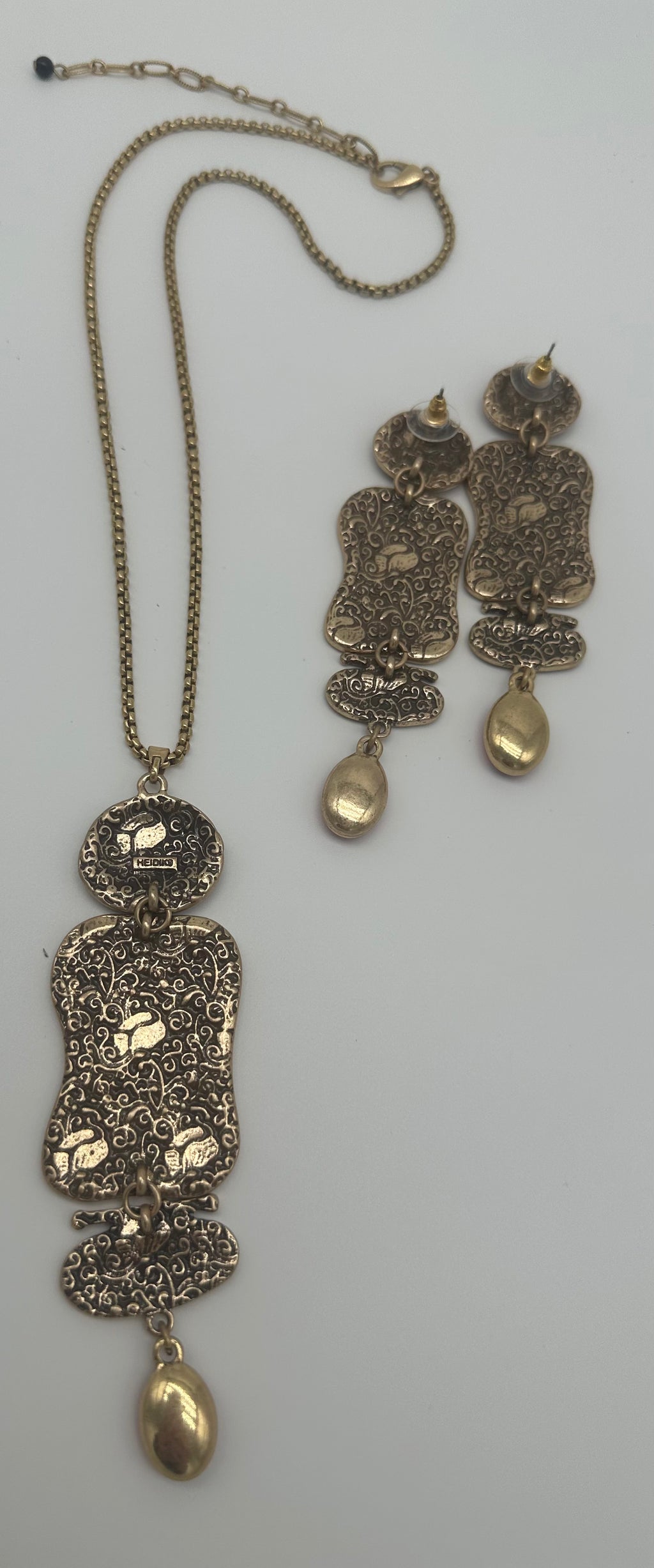 Amazing unique wearable art mermaid enamel statement necklace earrings set