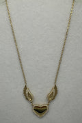 18K Gold Plated Heart Angel Wing Pendant Necklace